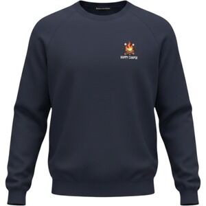 Kiel James Patrick Happy Camper Embroidered Sweatshirt Navy Blue Mens Small
